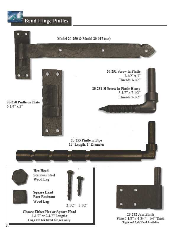 Bronze Pintels, Strap Hinges, Barn Hardware